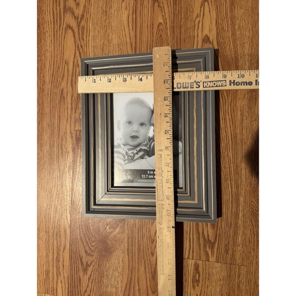 Studio Decor 5x7" Gray Expressions Wood Look Frame NEW Barnhouse Chic Cottage - Picture 4 of 4
